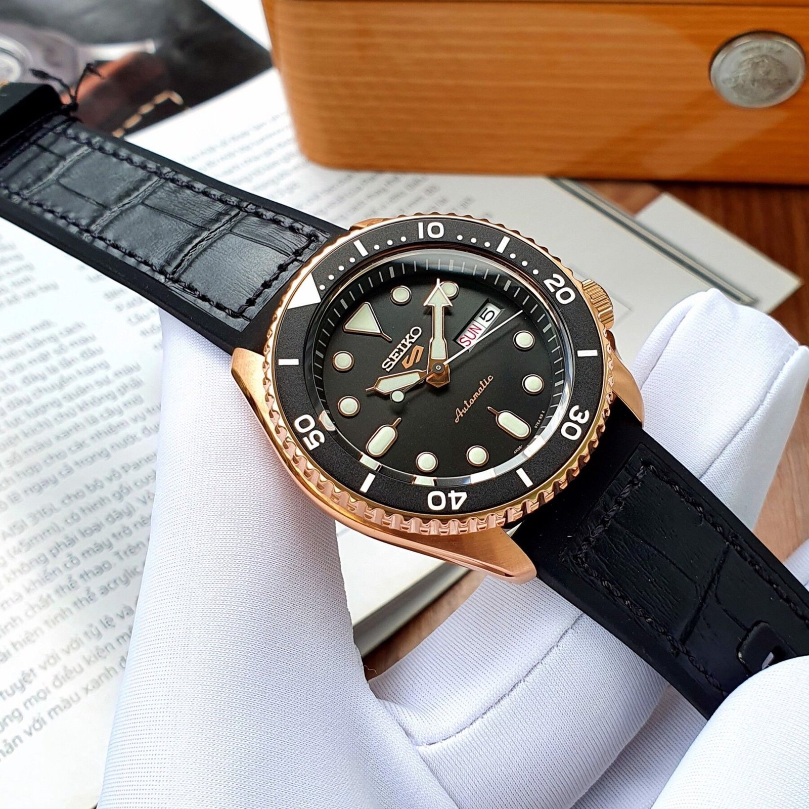 SEIKO VYRIŠKAS LAIKRODIS SRPD76K1 AUTOMATINIS + DĖŽUTĖ - Image 3