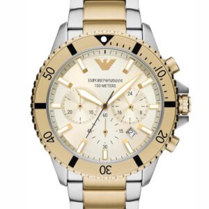 EMPORIO ARMANI VYRIŠKAS LAIKRODIS AR11606 Dviejų spalvų chronografas + DĖŽUTĖ