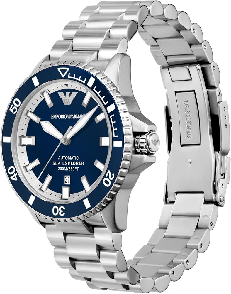 VYRIŠKI LAIKRODŽIAI EMPORIO ARMANI AR60079 Sea Explorer AUTOMATIC (zi110a) + DĖŽUTĖ - Image 2