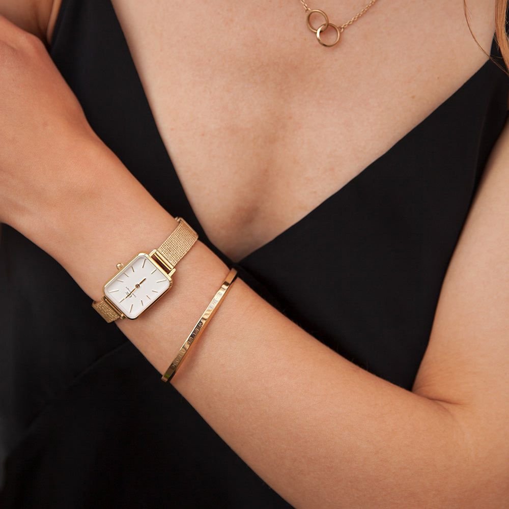 Moteriškas laikrodis DANIEL WELLINGTON Quadro Pressed Evergold 20 mm DW00100556 – 6