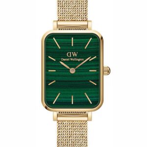 Moteriškas laikrodis DANIEL WELLINGTON Quadro Pressed Evergold Emerald 20 mm DW00100561