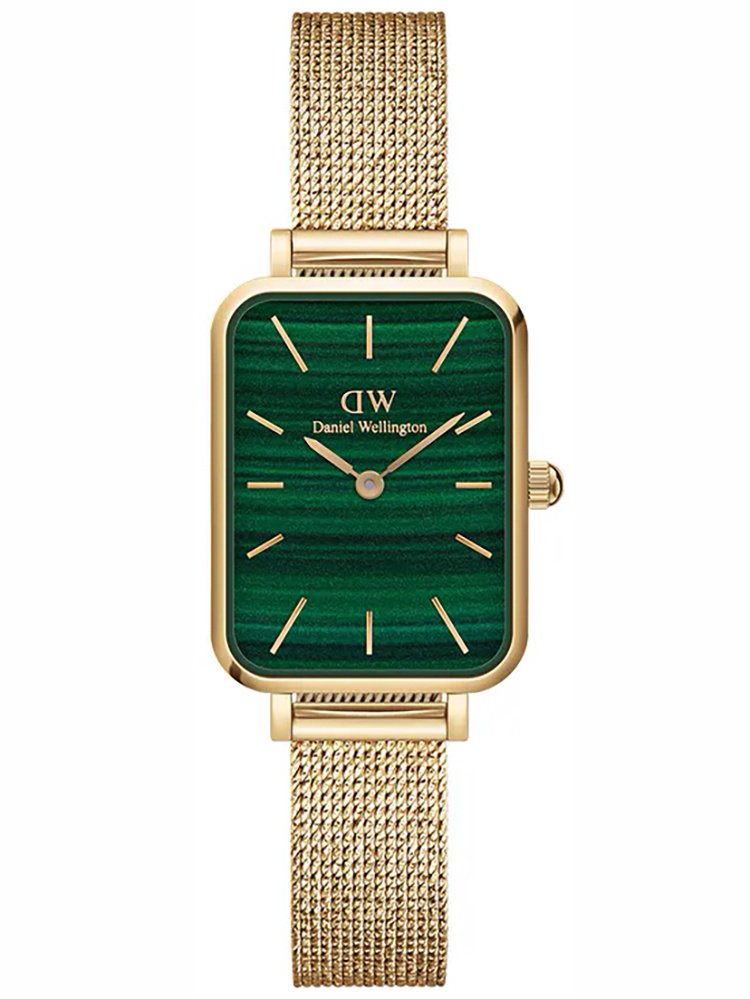 Moteriškas laikrodis DANIEL WELLINGTON Quadro Pressed Evergold Emerald 20 mm DW00100561