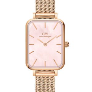 Moteriškas laikrodis DANIEL WELLINGTON Quadro Pressed Melrose Pearl 20mm DW00100510
