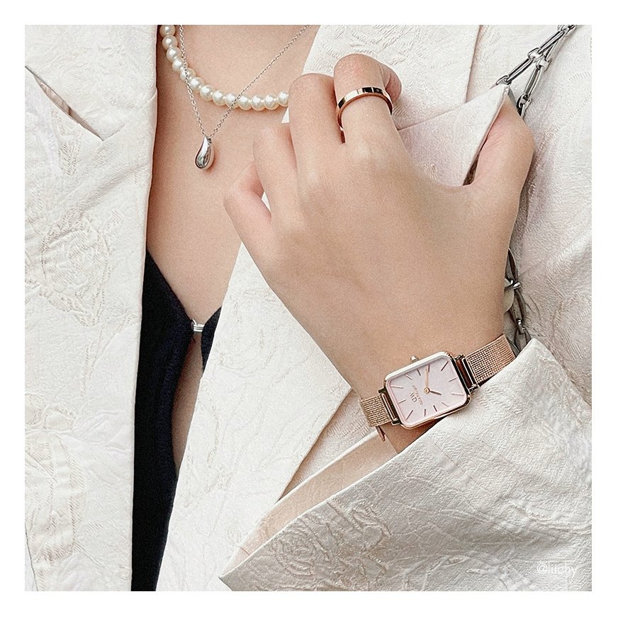 Moteriškas laikrodis DANIEL WELLINGTON Quadro Pressed Melrose Pearl 20mm DW00100510 – 4