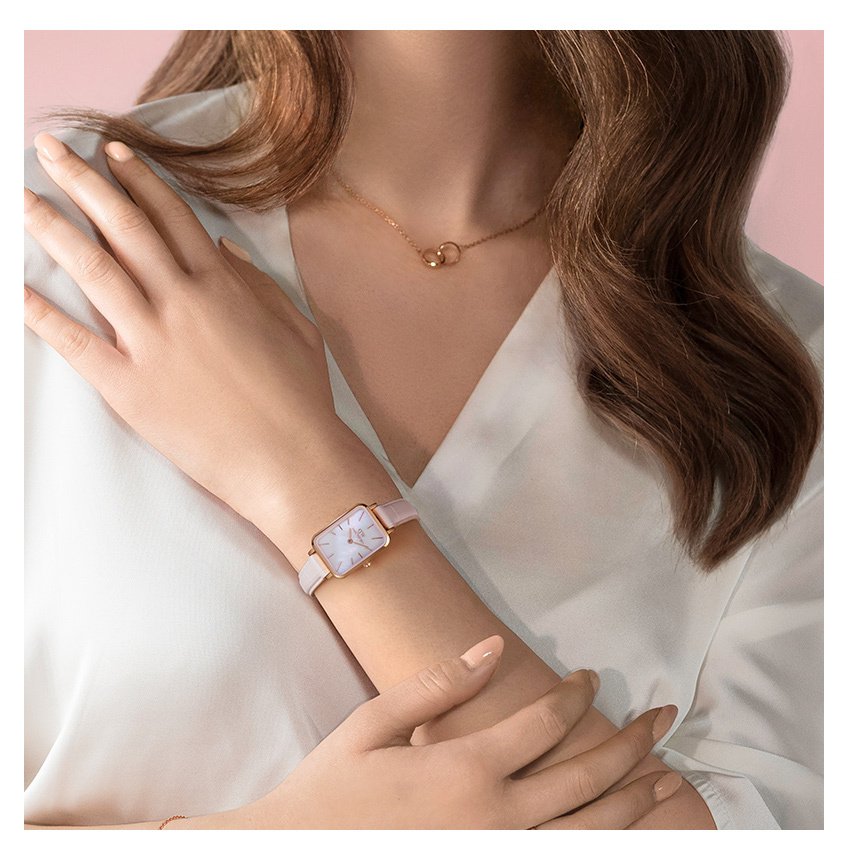 Moteriškas laikrodis DANIEL WELLINGTON Quadro Pressed Melrose Pearl 20mm DW00100508 – 5