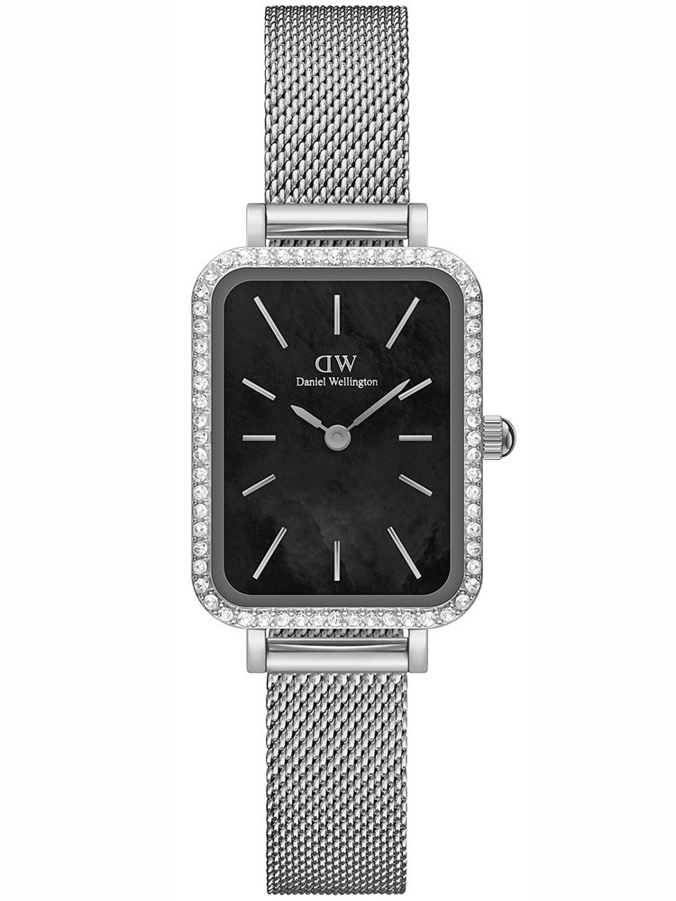 Moteriškas laikrodis DANIEL WELLINGTON Quadro Silver Mesh DW00100667
