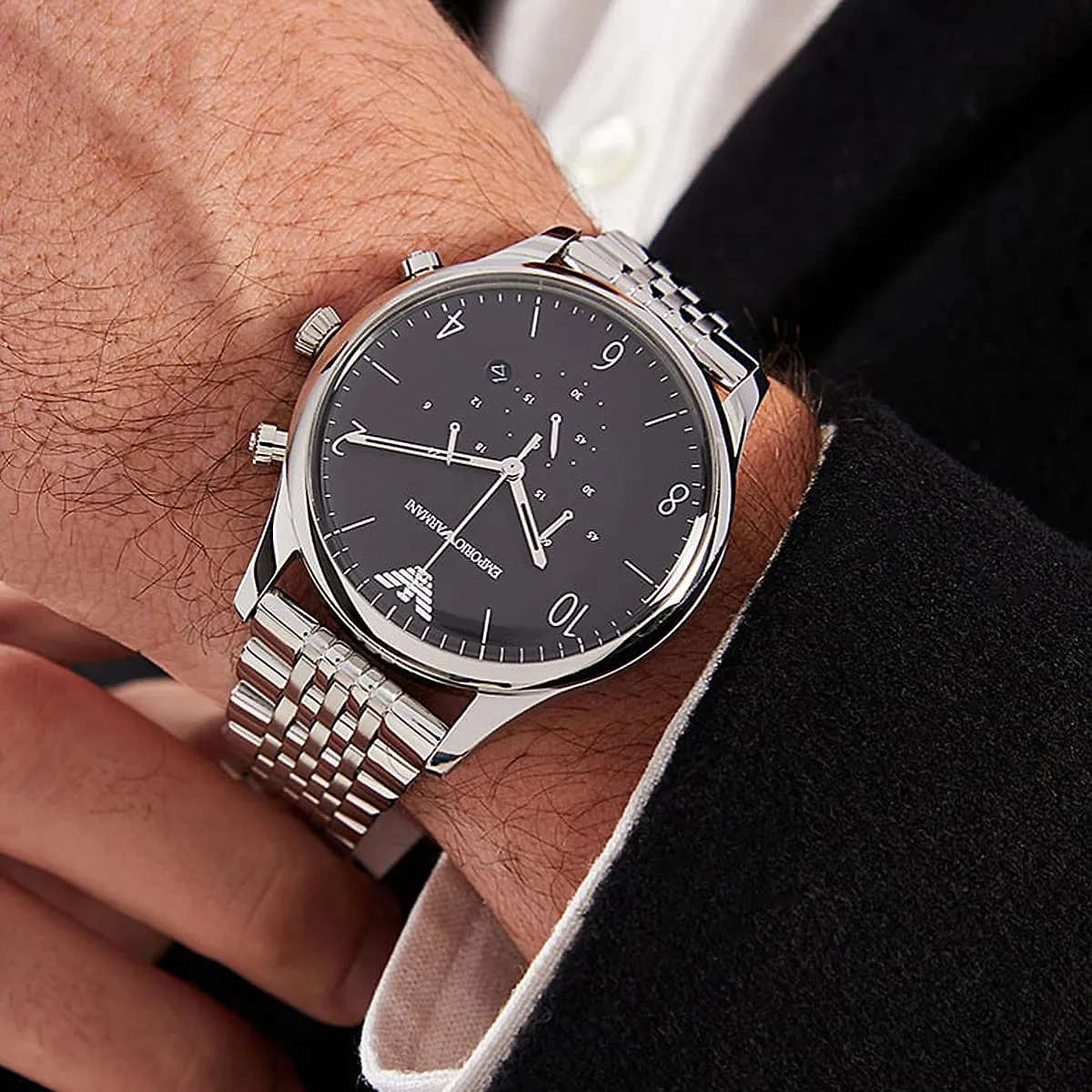 VYRIŠKI LAIKRODIS EMPORIO ARMANI CLASSIC AR1863 + DĖŽUTĖ (zi003d) - Image 7